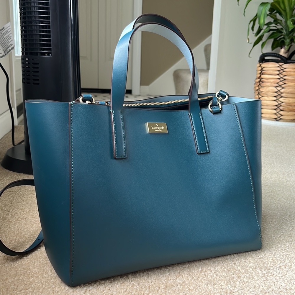 Emerald blue/green Kate Spade leather crossbody